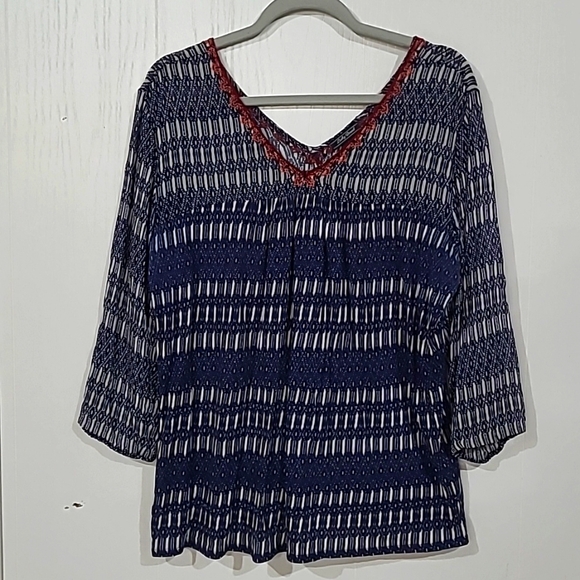 Lucky Brand 3/4 Sleeved Blouse - Picture 1 of 8